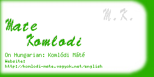 mate komlodi business card